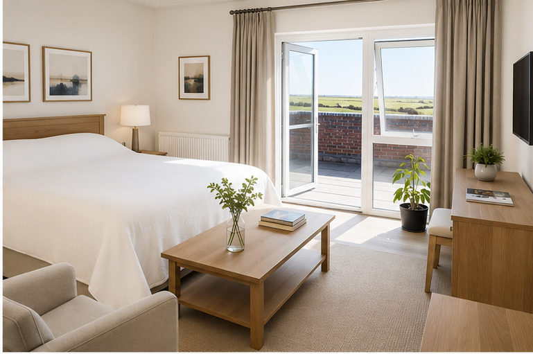 Ensuite bedroom in a Cymyran house