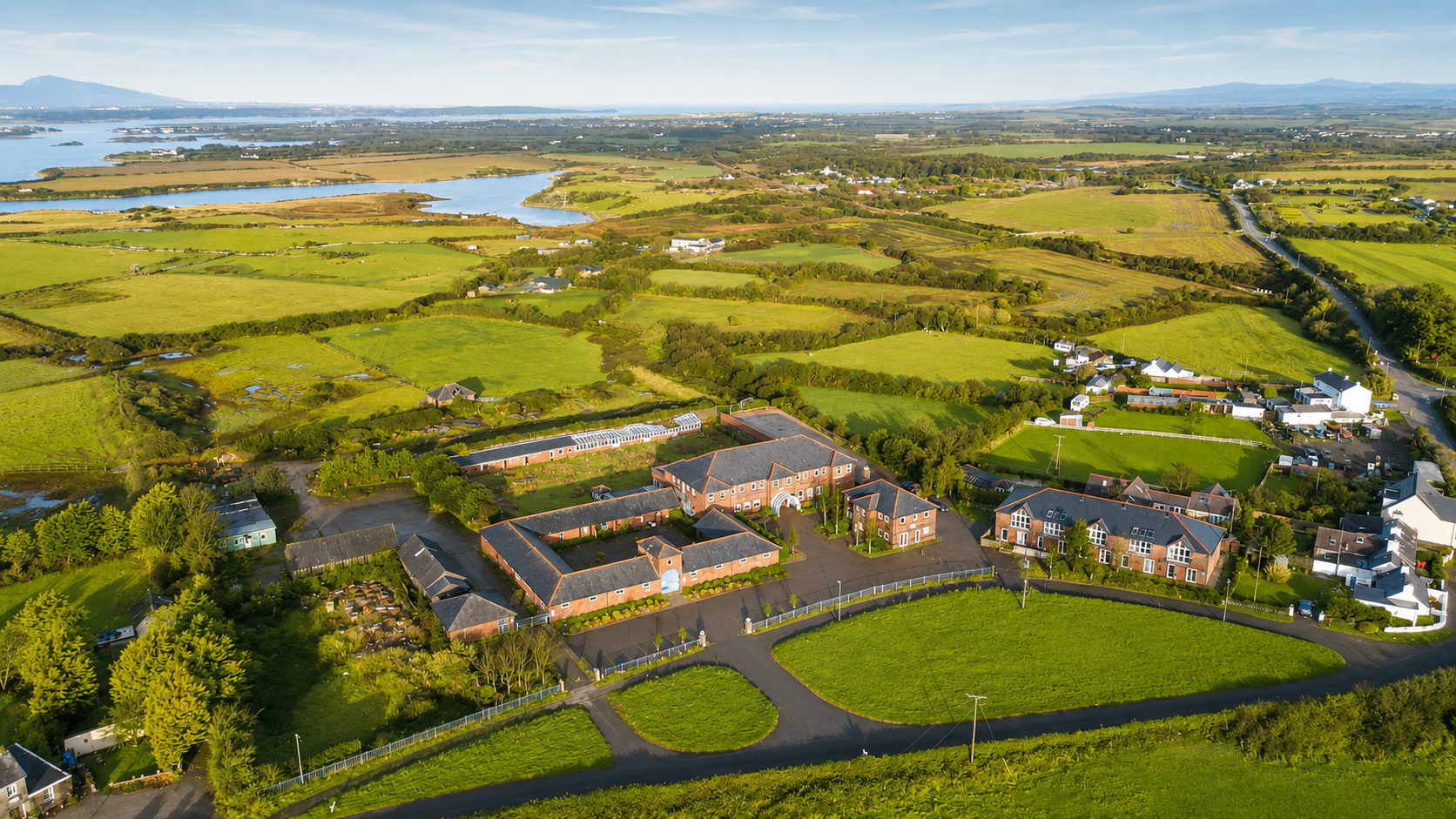 Aerial view of Hotel Cymyran site in Llanfair-yn-neubwll, Anglesey